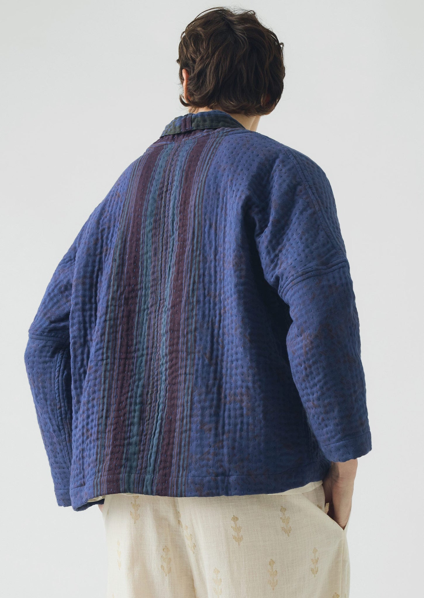 Overdyed Repurposed Kantha Jacket | Provence Blue