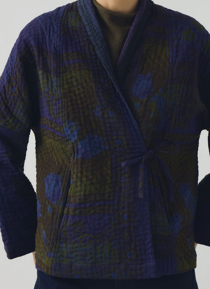 Overdyed Repurposed Kantha Jacket | Provence Blue
