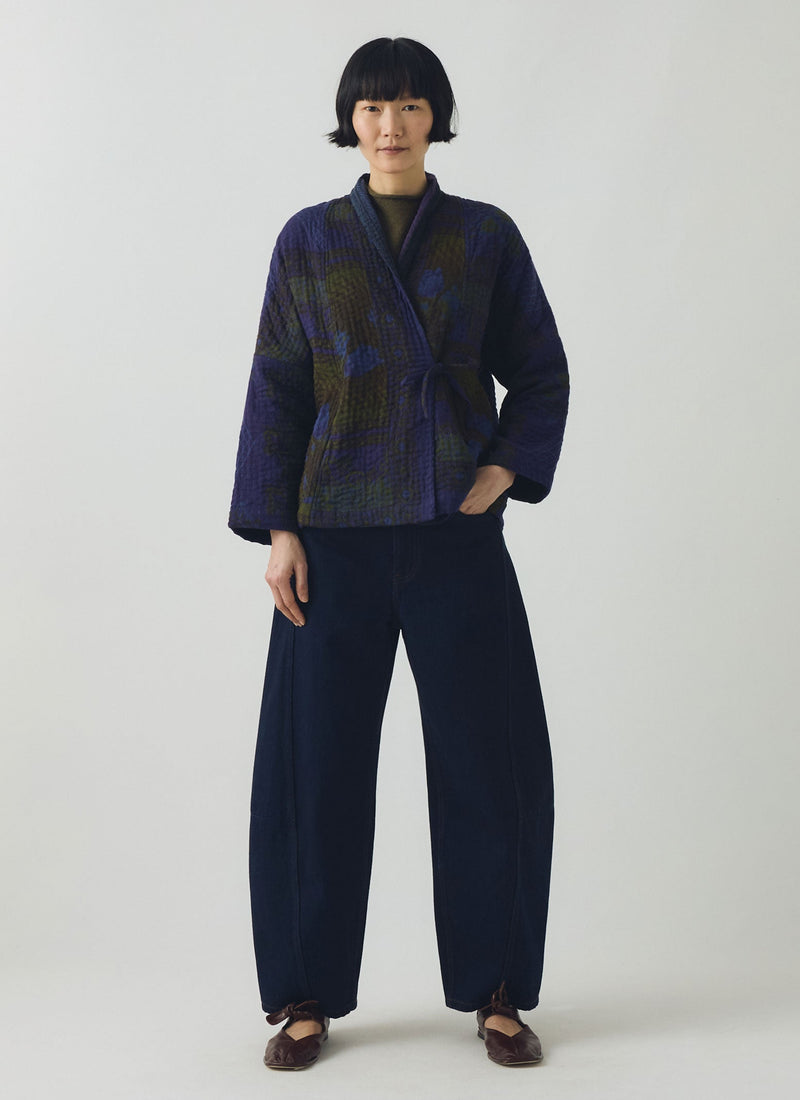 Overdyed Repurposed Kantha Jacket | Provence Blue