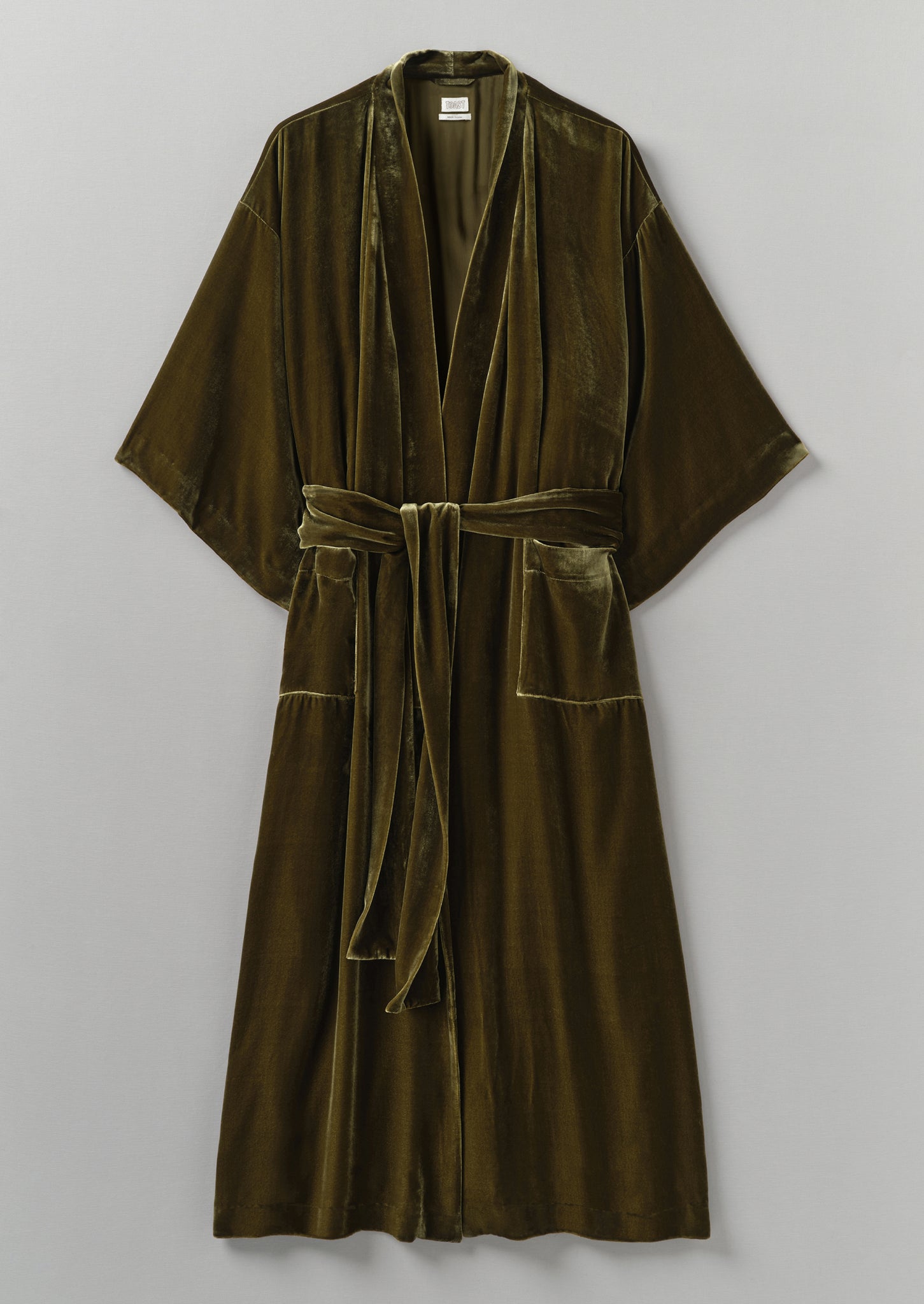 Silk Velvet Gown Rich Olive TOAST