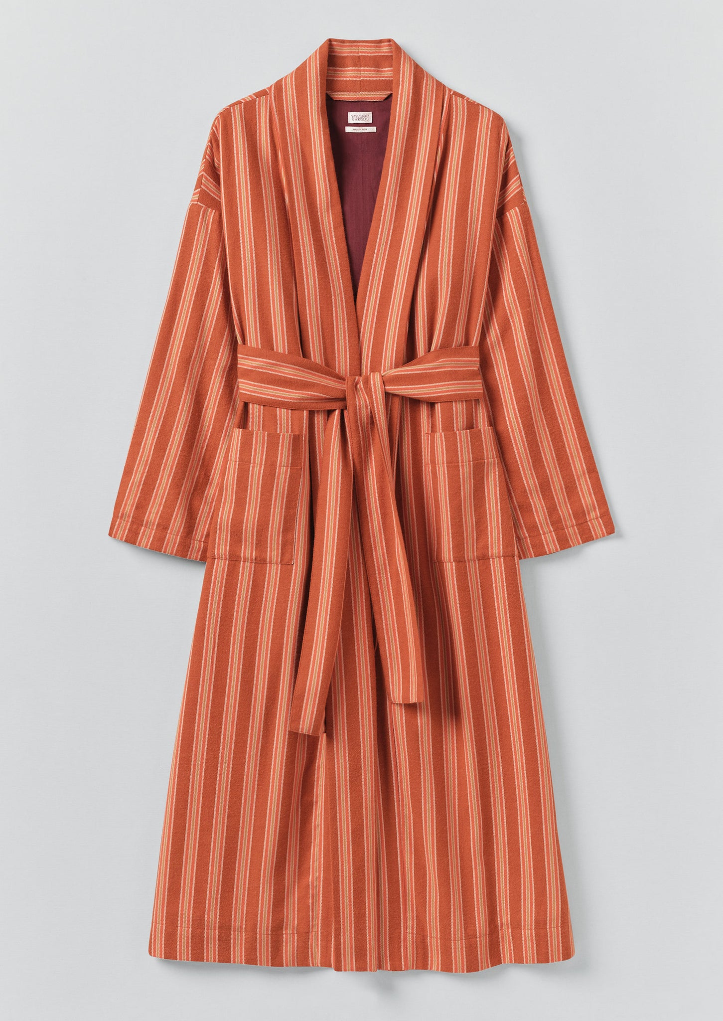 Forte Stripe Flannel Gown | Auburn/Nasturtium
