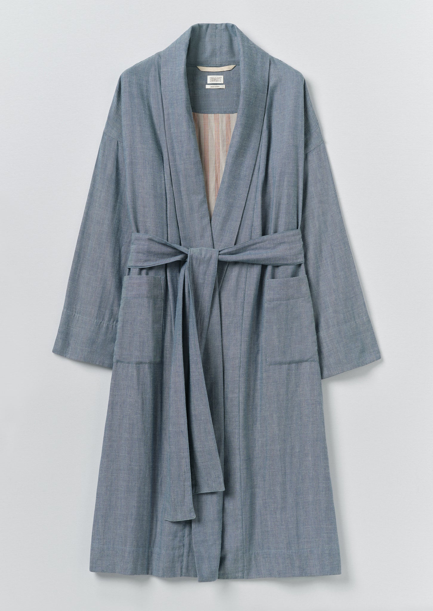 Soft Faced Double Cotton Gown | Blue Chambray