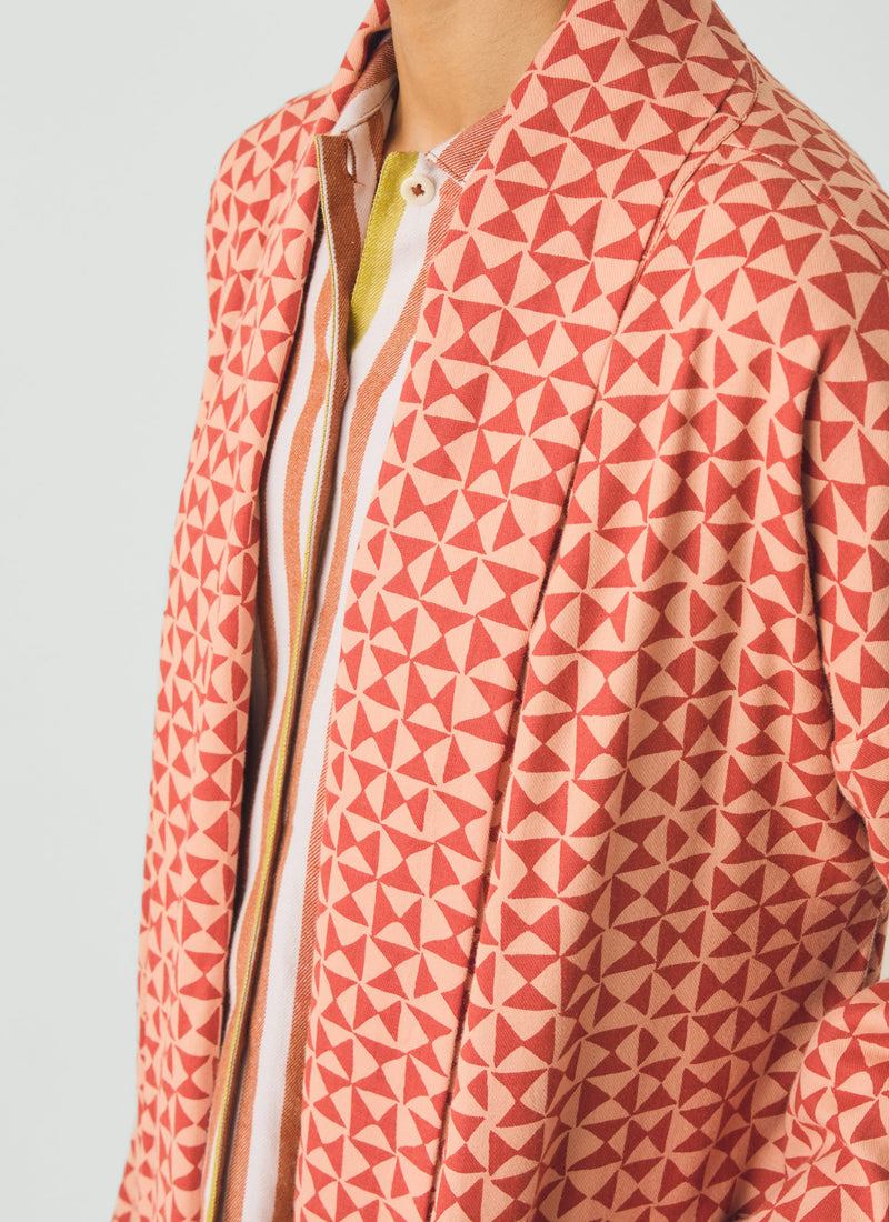 Cut Out Geo Cotton Flannel Gown | Orange Rust/Peach