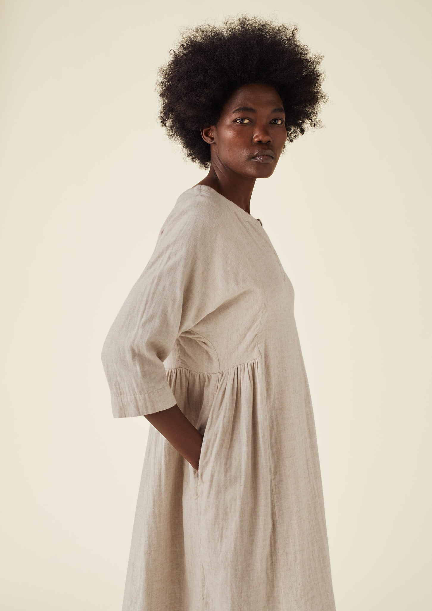 Soft Double Cotton Nightdress | Sand