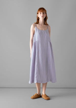 Garment Dyed Linen Lounge Dress | Blue Stone