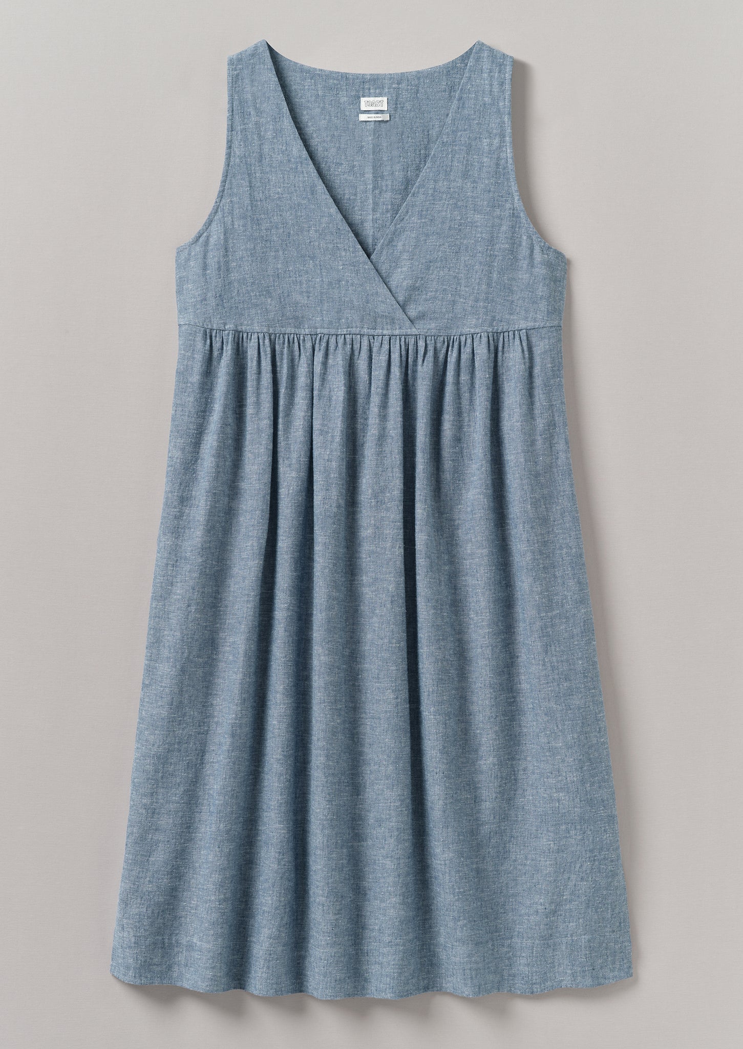 Lightweight Linen Cotton Lounge Dress | Dusty Blue