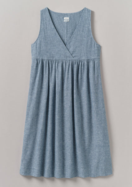 Lightweight Linen Cotton Lounge Dress Dusty