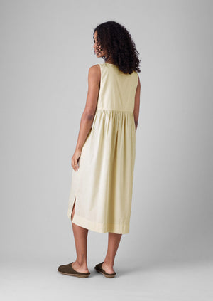 Raised Stripe Cotton Nightdress | Chalk
