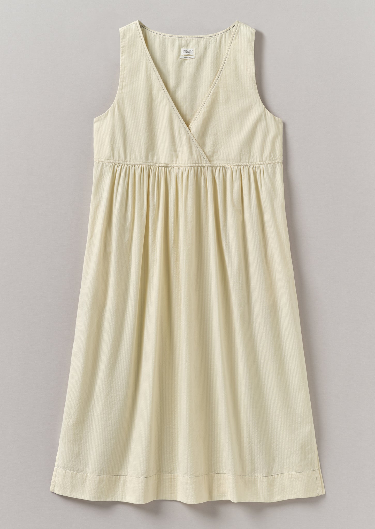 Raised Stripe Cotton Nightdress | Chalk