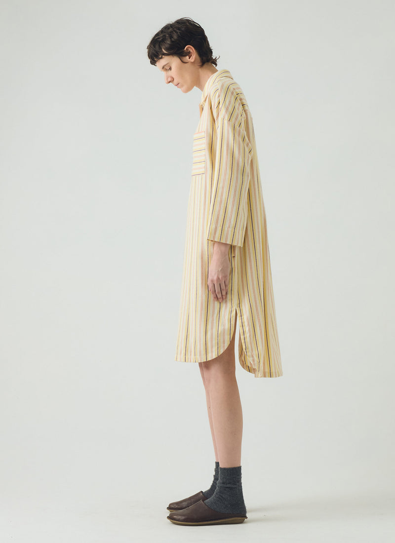 Deco Stripe Flannel Nightshirt | Ecru/Corn
