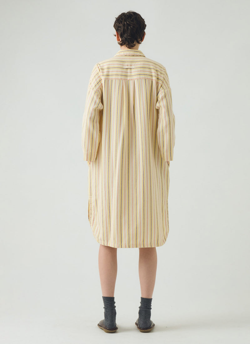 Deco Stripe Flannel Nightshirt | Ecru/Corn