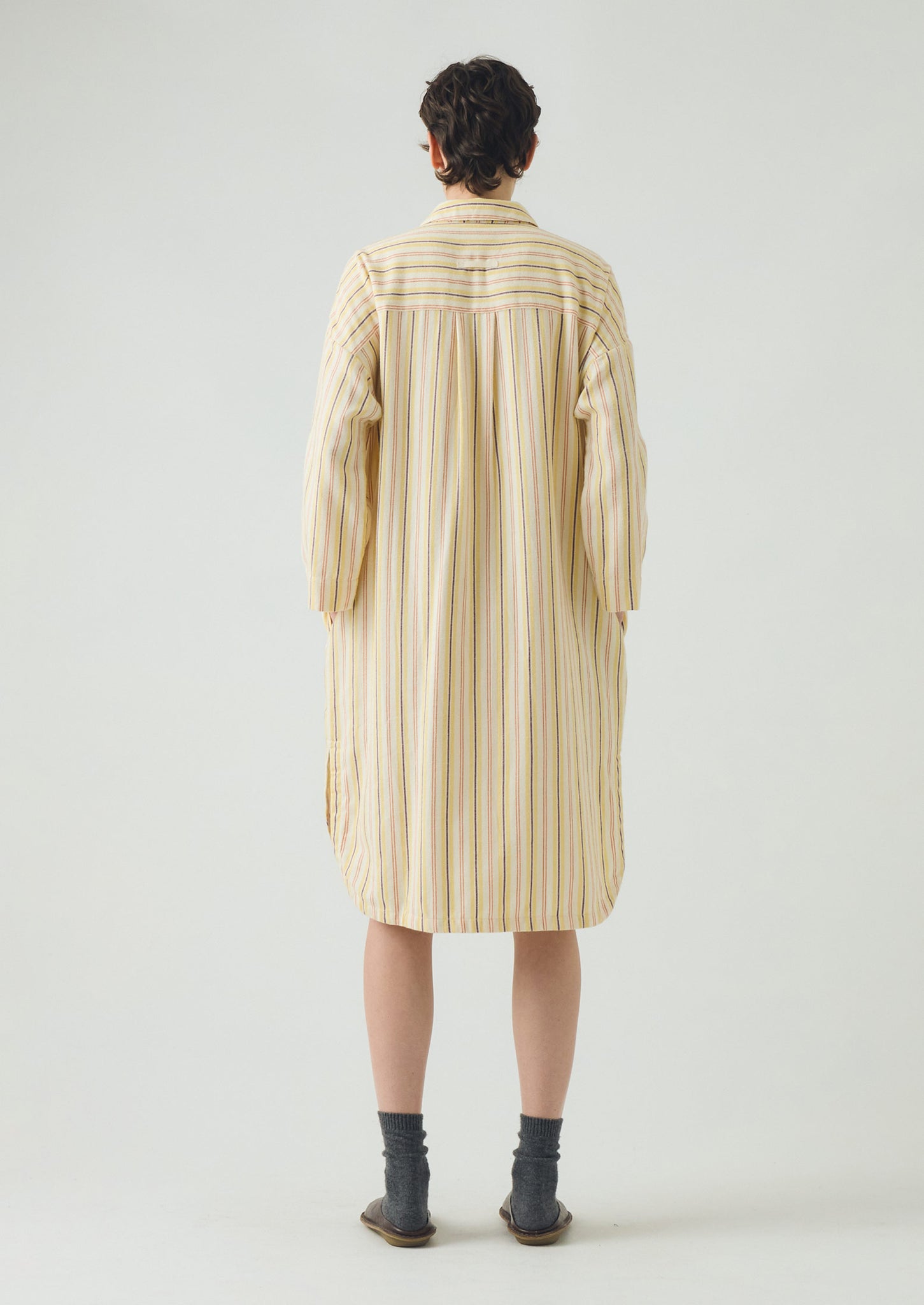 Deco Stripe Flannel Nightshirt | Ecru/Corn