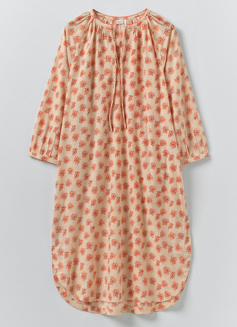 Bloom Print Cotton Nightdress | Sand/Multi