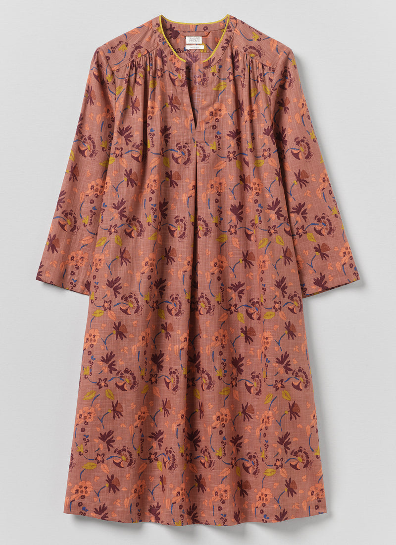Meadow Floral Print Cotton Nightdress | Antique Rose