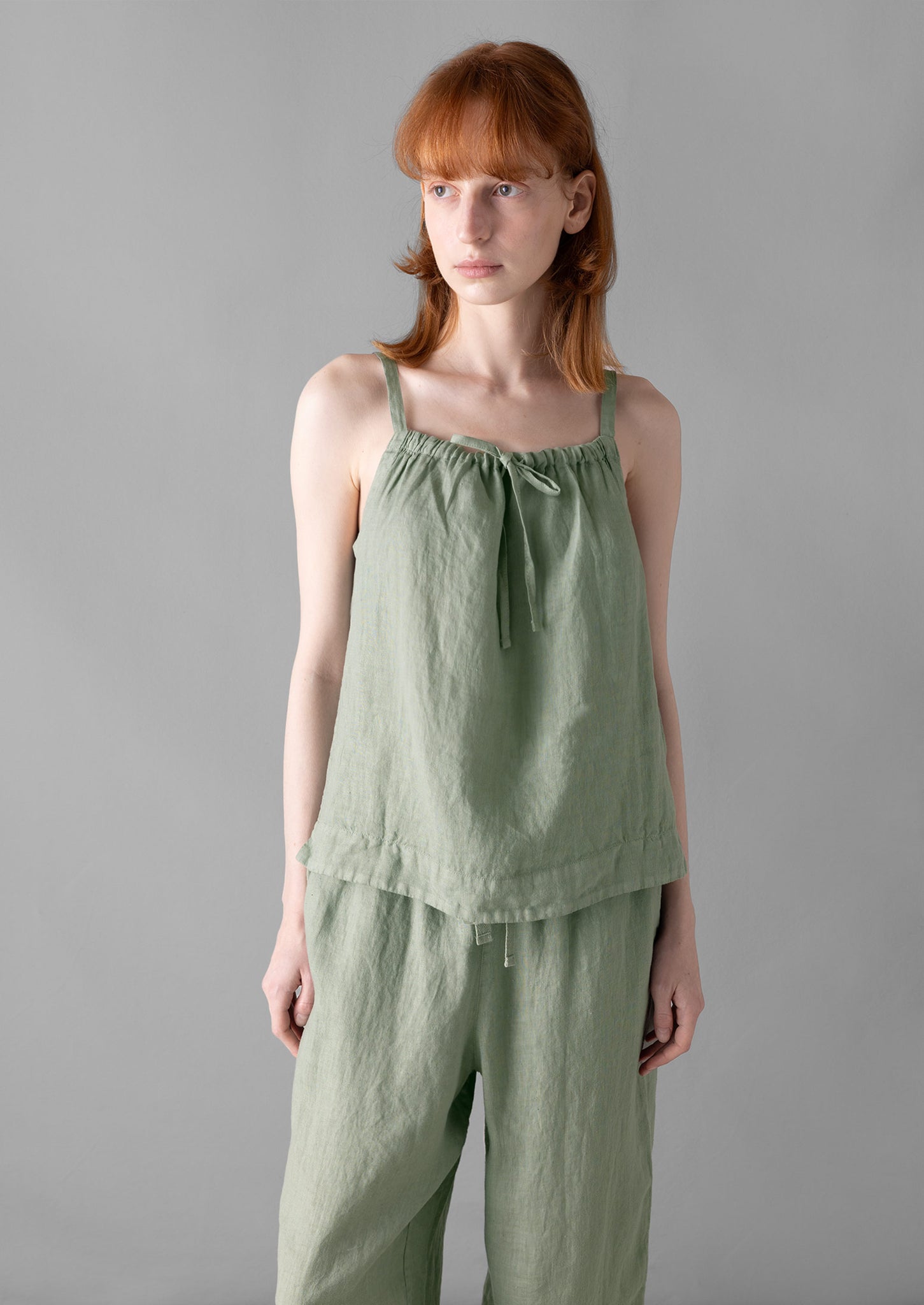Garment Dyed Linen Pyjamas | Sage