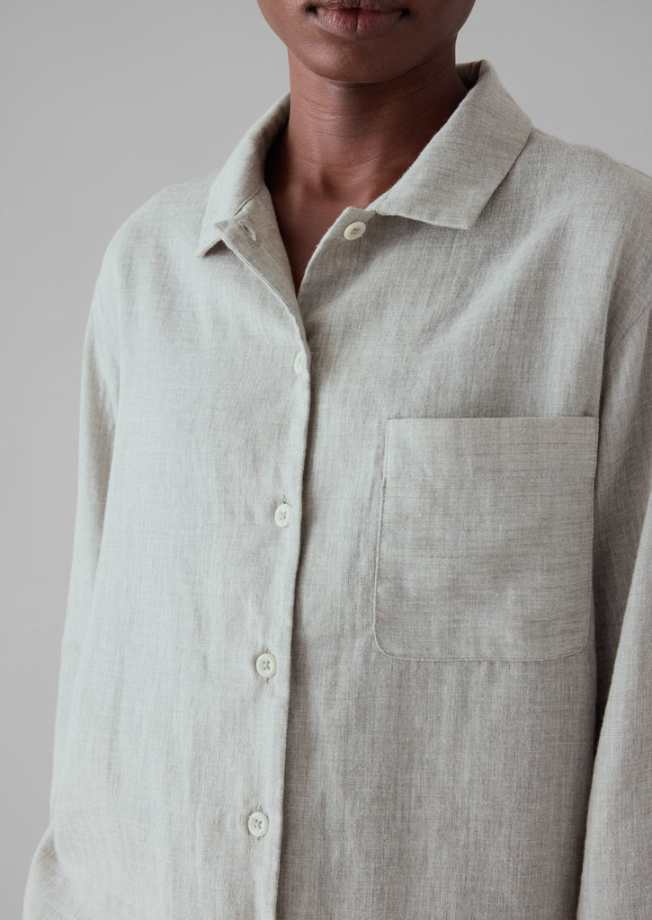 Soft Double Faced Cotton Pyjamas | Grey Melange/Soft Clay | TOAST