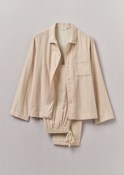 Soft Double Faced Cotton Pyjamas Soft Heather Celery TOAST