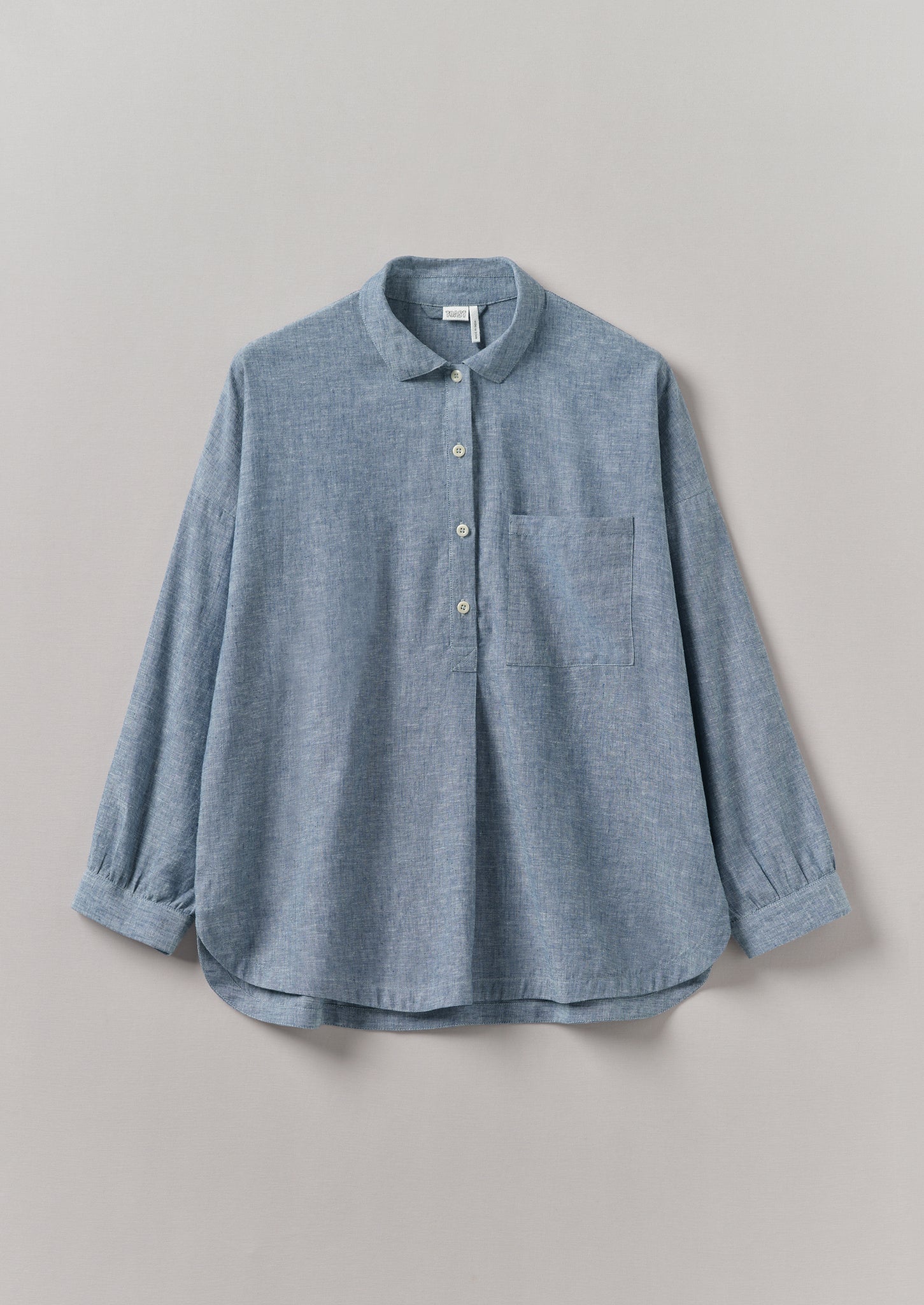 Lightweight Linen Cotton Lounge Top | Dusty Blue