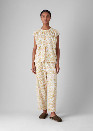 Scattered Kite Print Cotton Pyjamas | Ecru/Multi