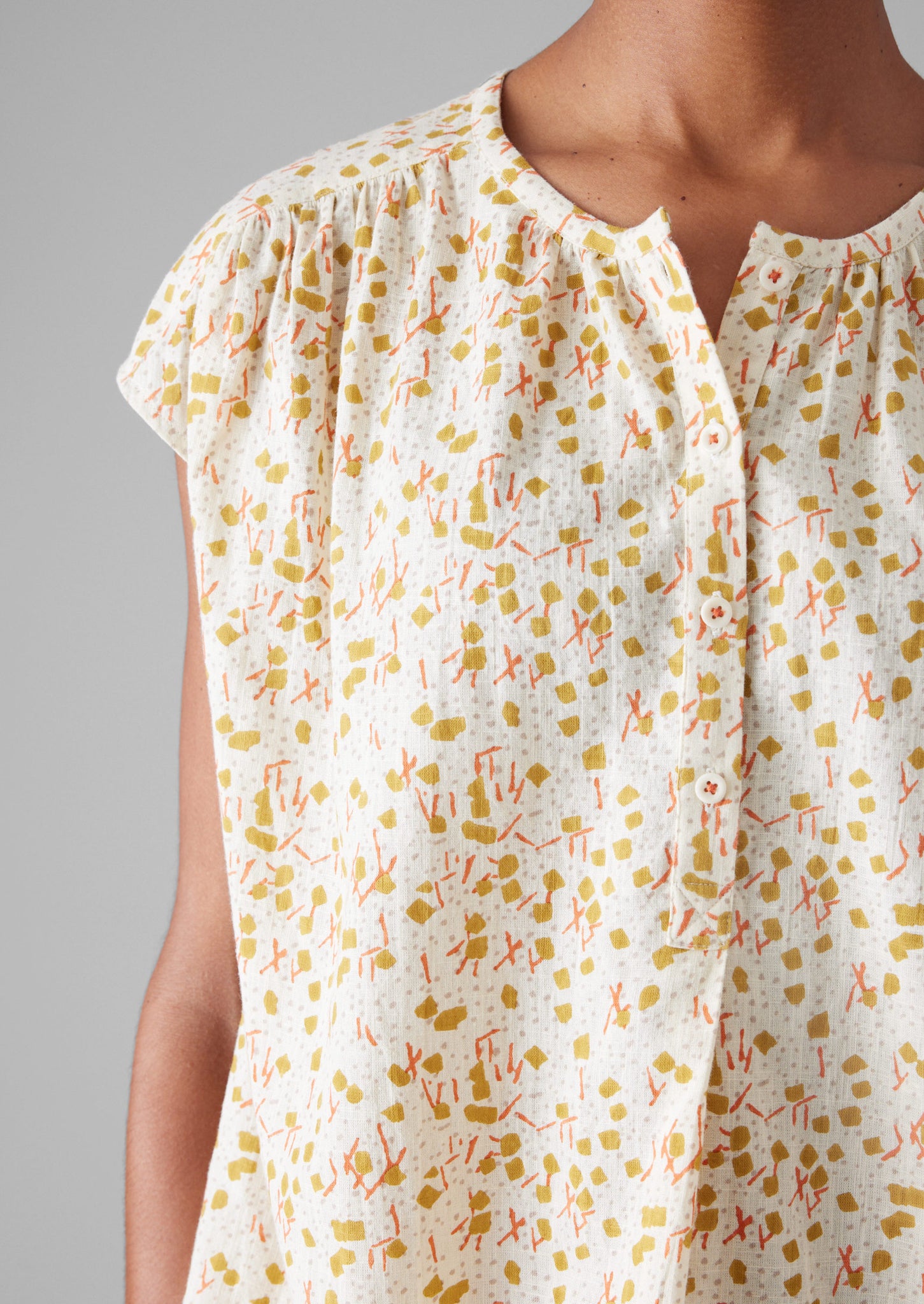 Scattered Kite Print Cotton Pyjamas | Ecru/Multi