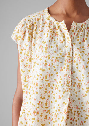Scattered Kite Print Cotton Pyjamas | Ecru/Multi