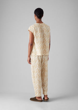 Scattered Kite Print Cotton Pyjamas | Ecru/Multi