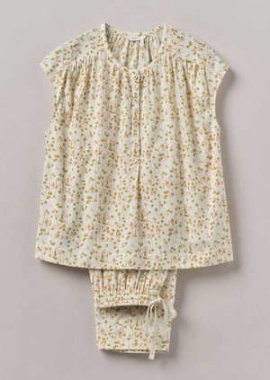 Scattered Kite Print Cotton Pyjamas | Ecru/Multi