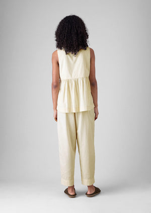 Raised Stripe Cotton Pyjamas | Chalk