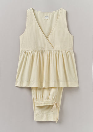 Raised Stripe Cotton Pyjamas | Chalk