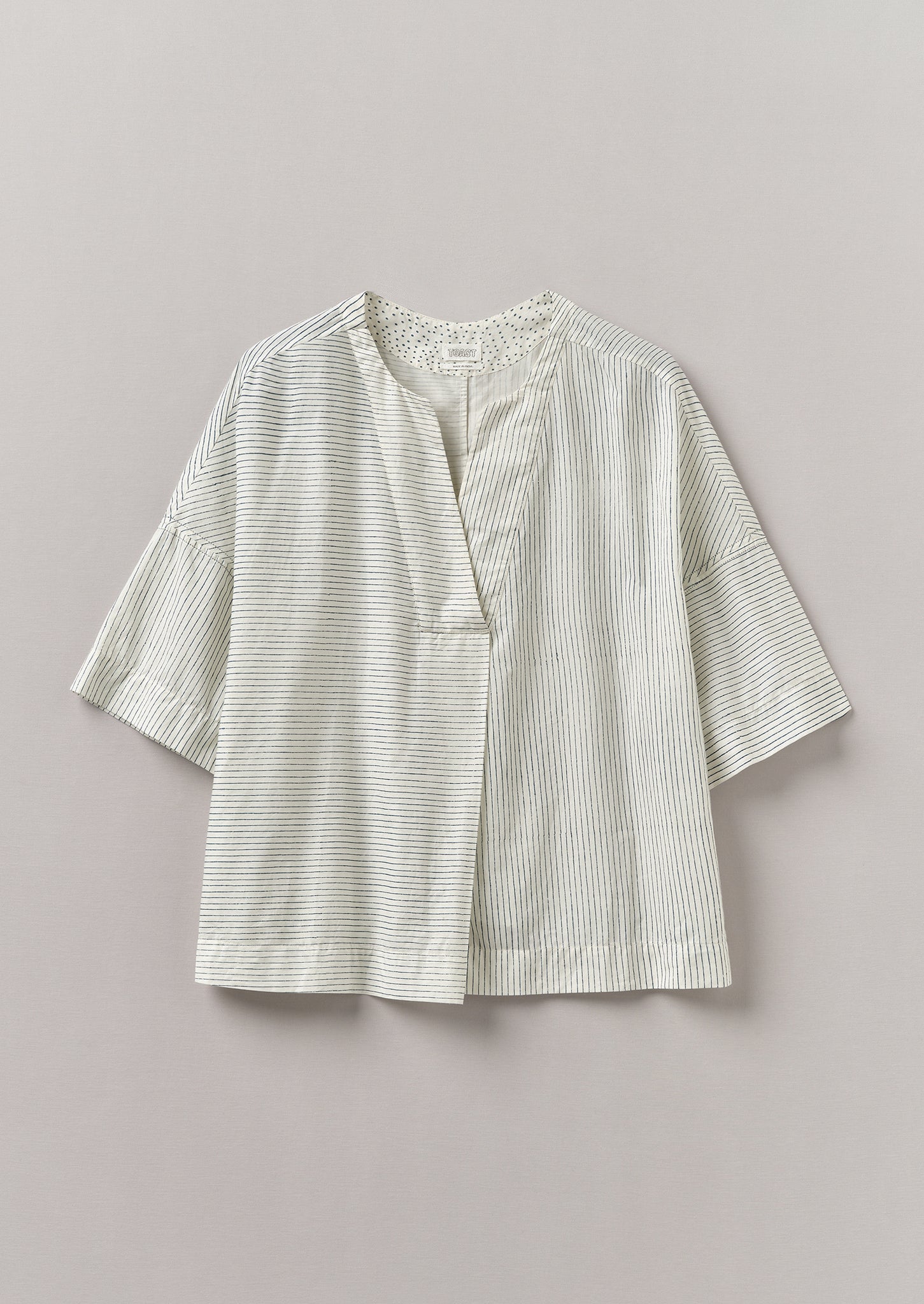 Stripe Block Print Lounge Top | Chalk/Mid Blue