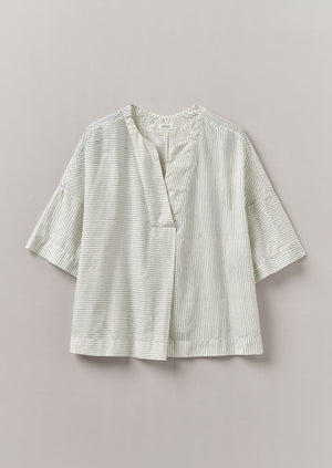 Stripe Block Print Lounge Top | Chalk/Mid Blue