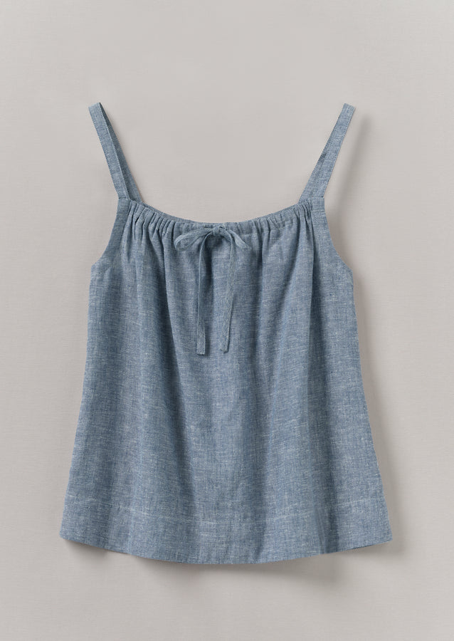 Lightweight Linen Cotton Cami | Dusty Blue