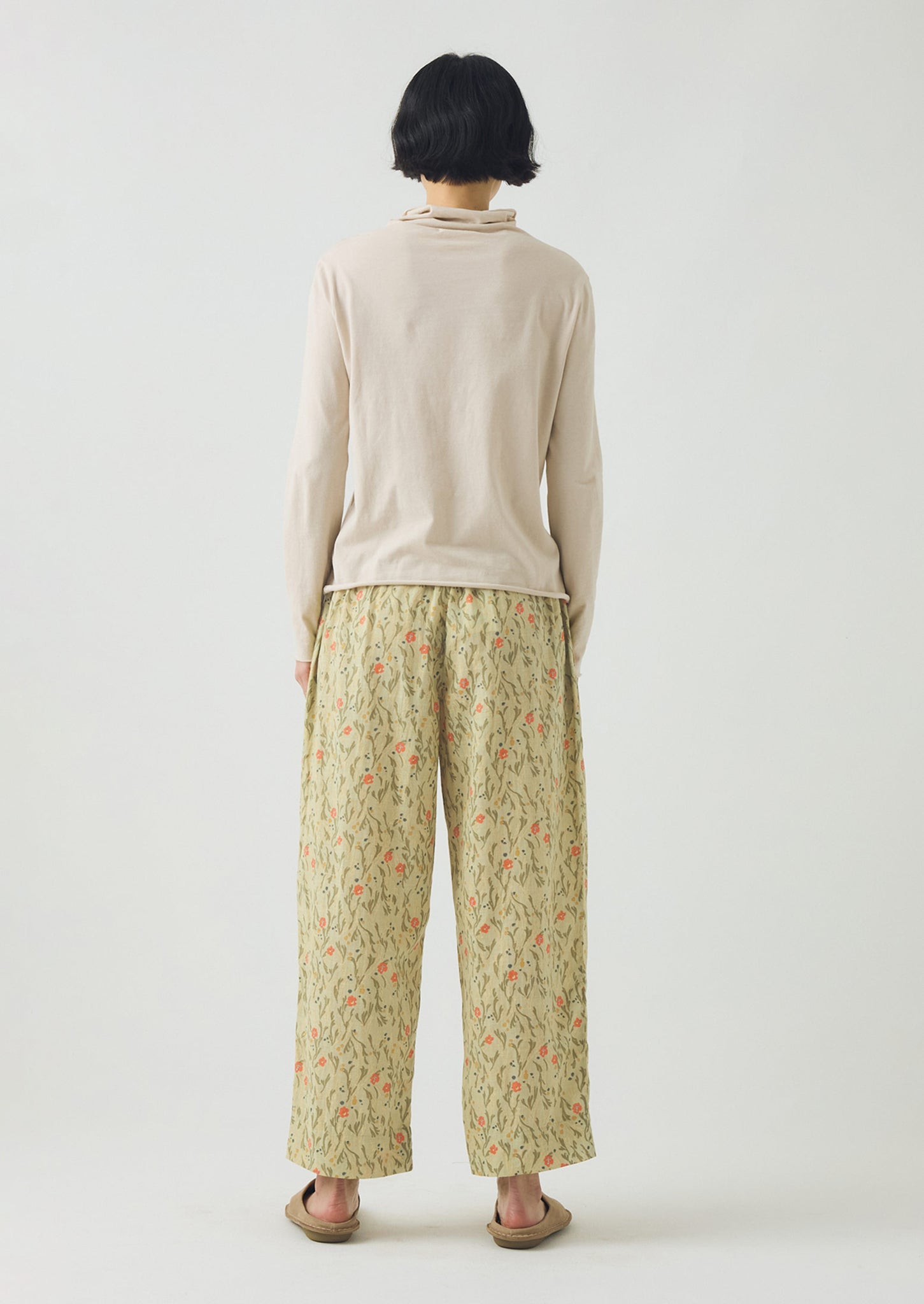 Seaweed Print Pyjama Trousers | Light Sage