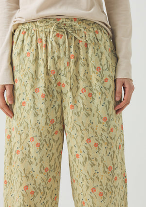 Seaweed Print Pyjama Trousers | Light Sage