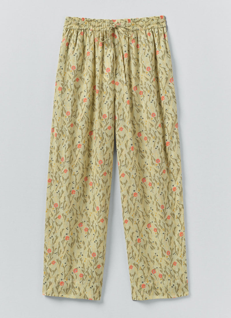 Seaweed Print Pyjama Trousers | Light Sage