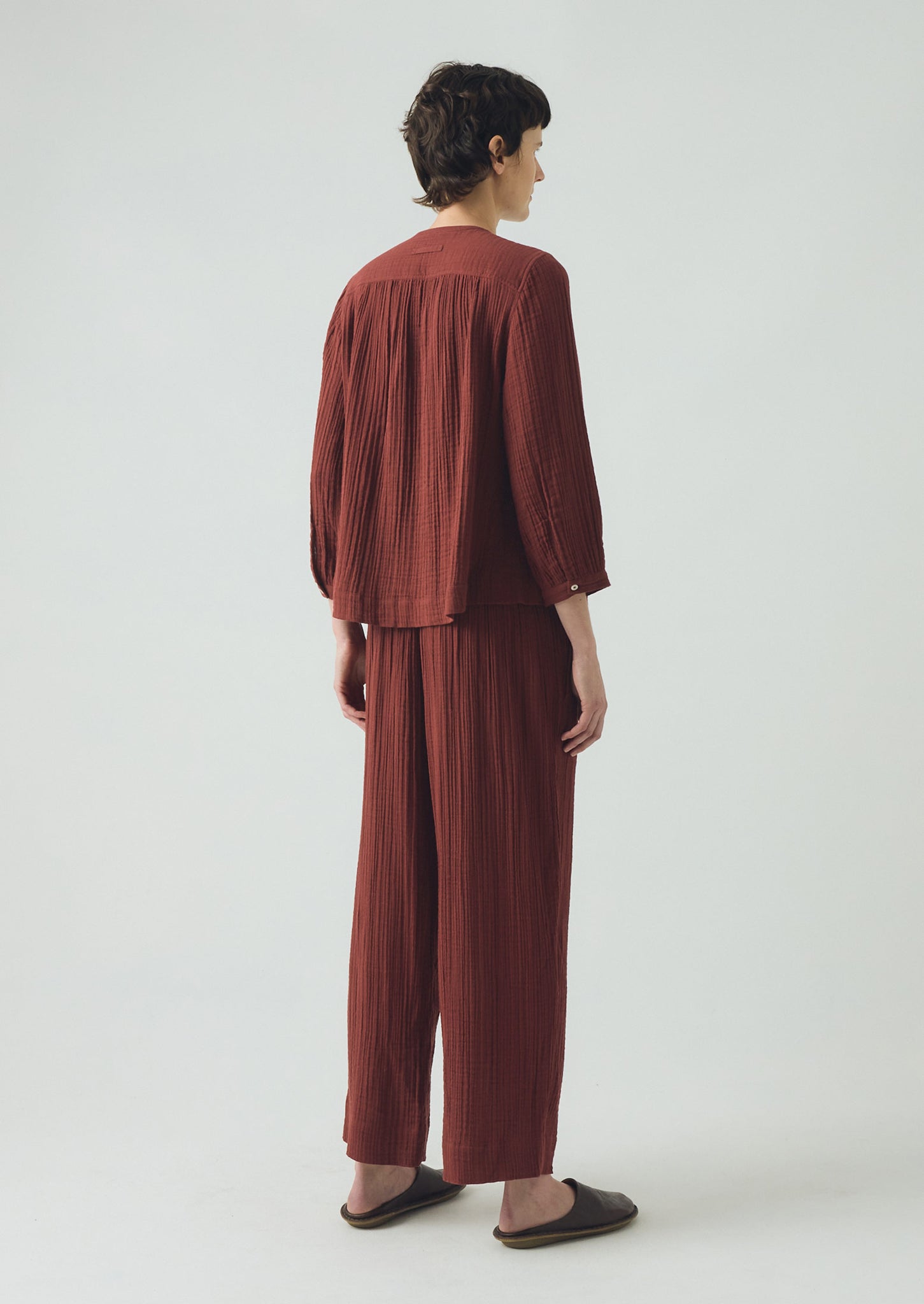 Crinkle Cotton Pyjamas | Deep Berry