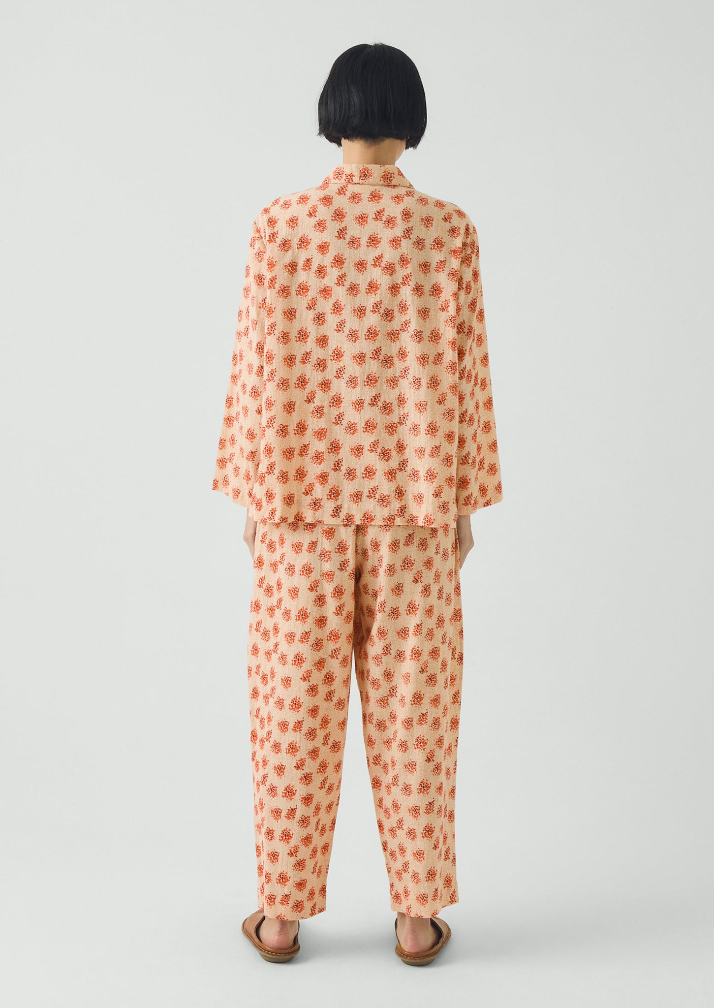 Bloom Print Cotton Pyjamas | Sand/Multi