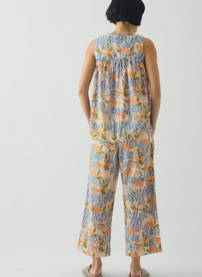 Picnic Print Cotton Pyjamas | Ecru/Multi