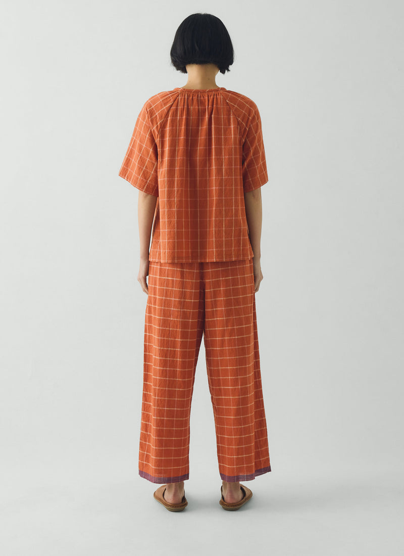 Bistrot Check Cotton Pyjamas | Papaya