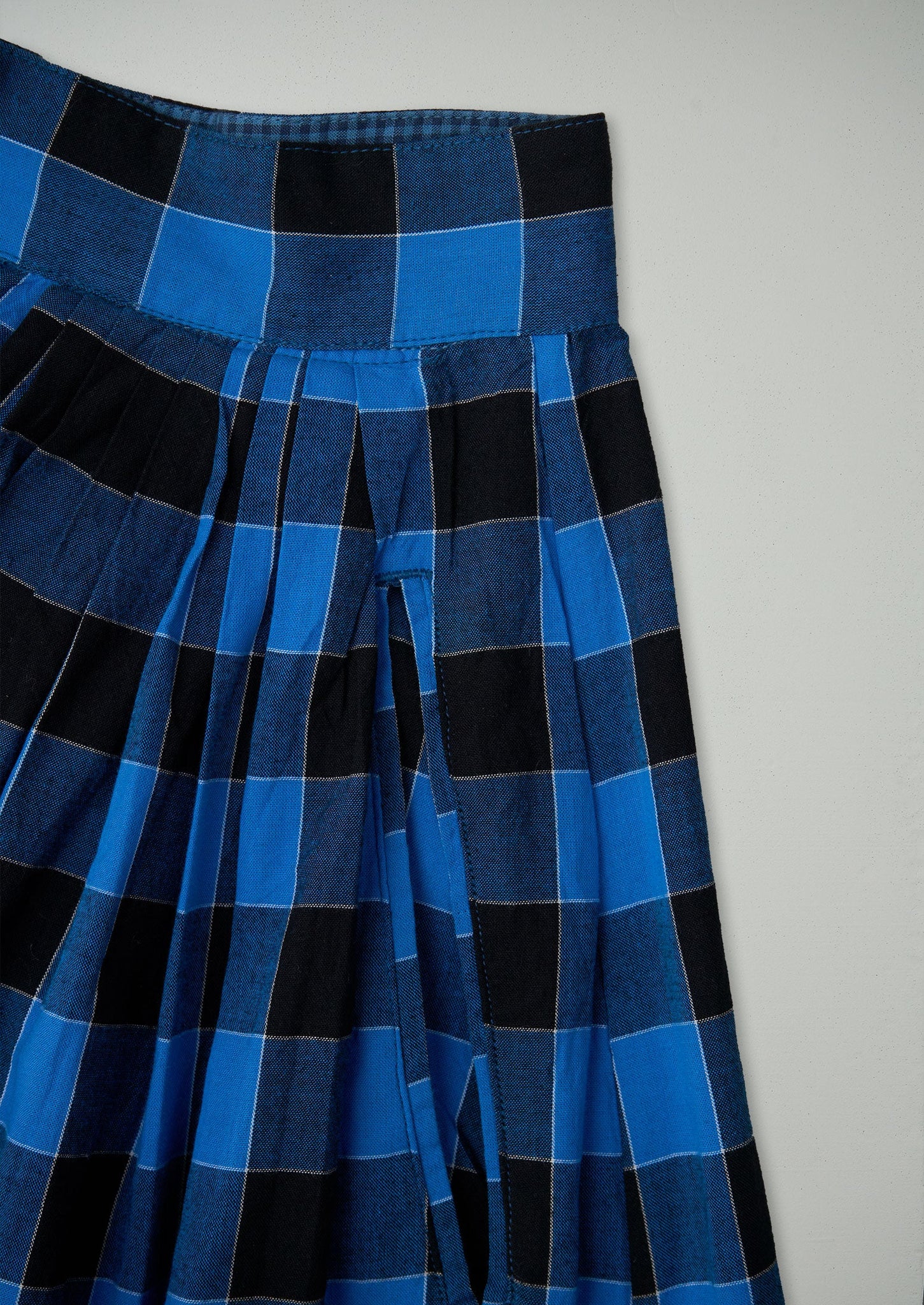 Renewed Zoya Check Cotton Skirt Size 6 (09) | Bright Blue