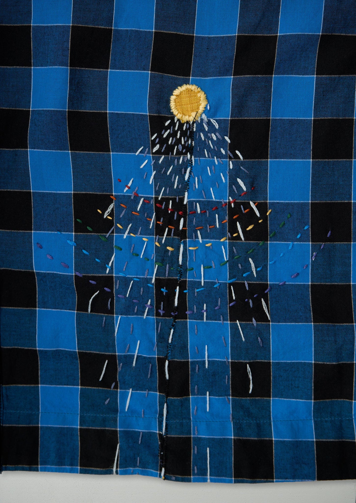 Renewed Zoya Check Cotton Skirt Size 6 (09) | Bright Blue