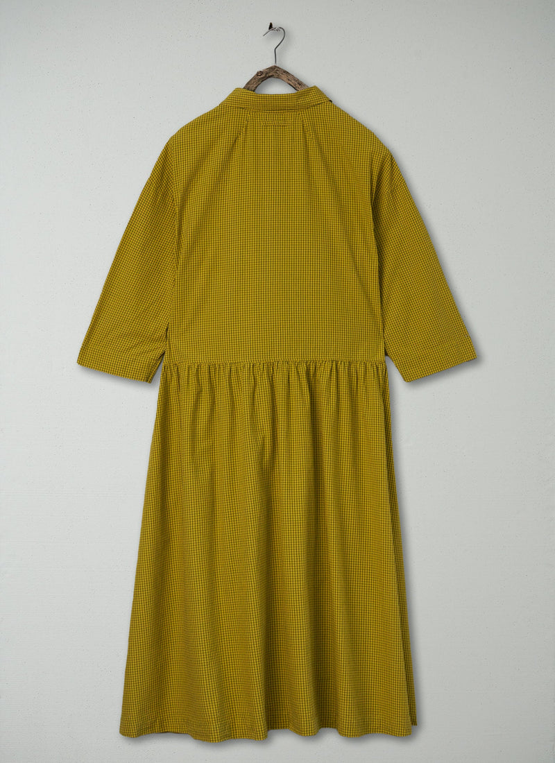 Renewed Check Crinkle Cotton Dress Size L (97)