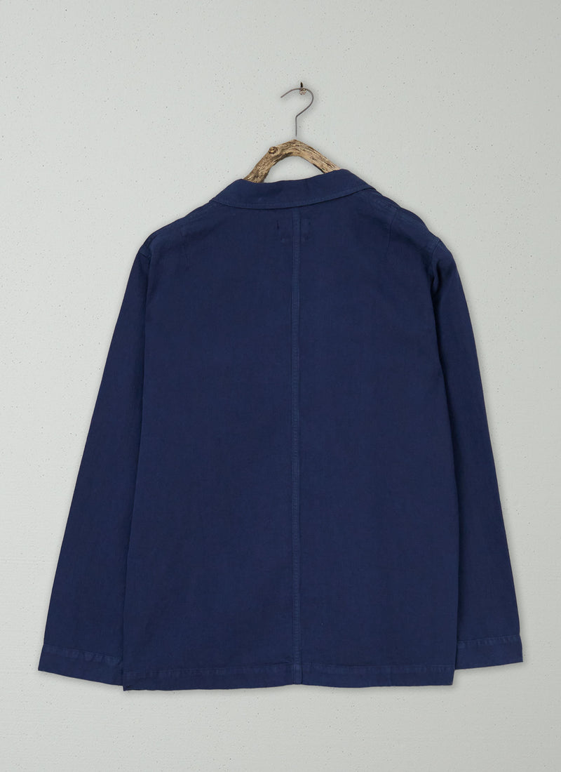 Renewed Garment Dyed Herringbone Jacket Size M (01) | Dark Indigo