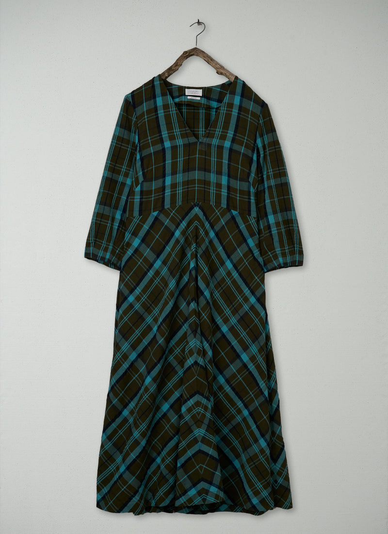 Renewed Astrid Check Seersucker Dress Size 16 (112) | Oil/Sea Green | TOAST Renewed Astrid Check Seersucker Dress Size 16 (112) | Oil/Sea Green | TOAST
