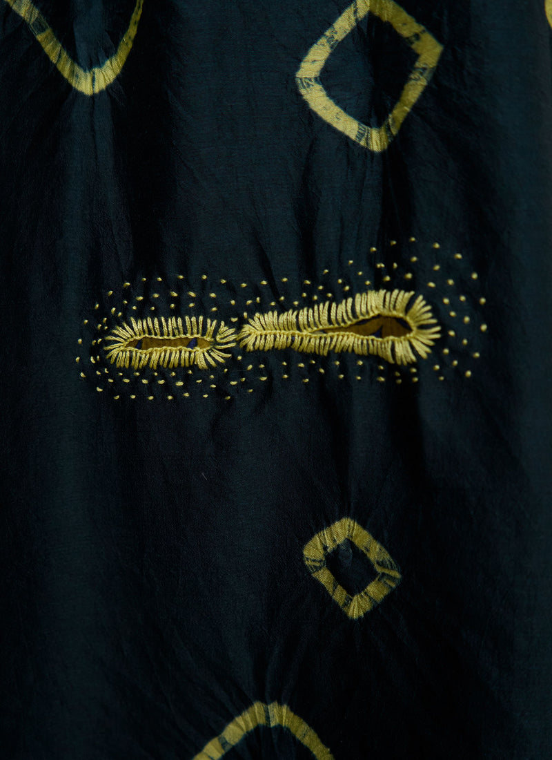 Renewed Hand Shibori Silk Dress XS (115) | Multi