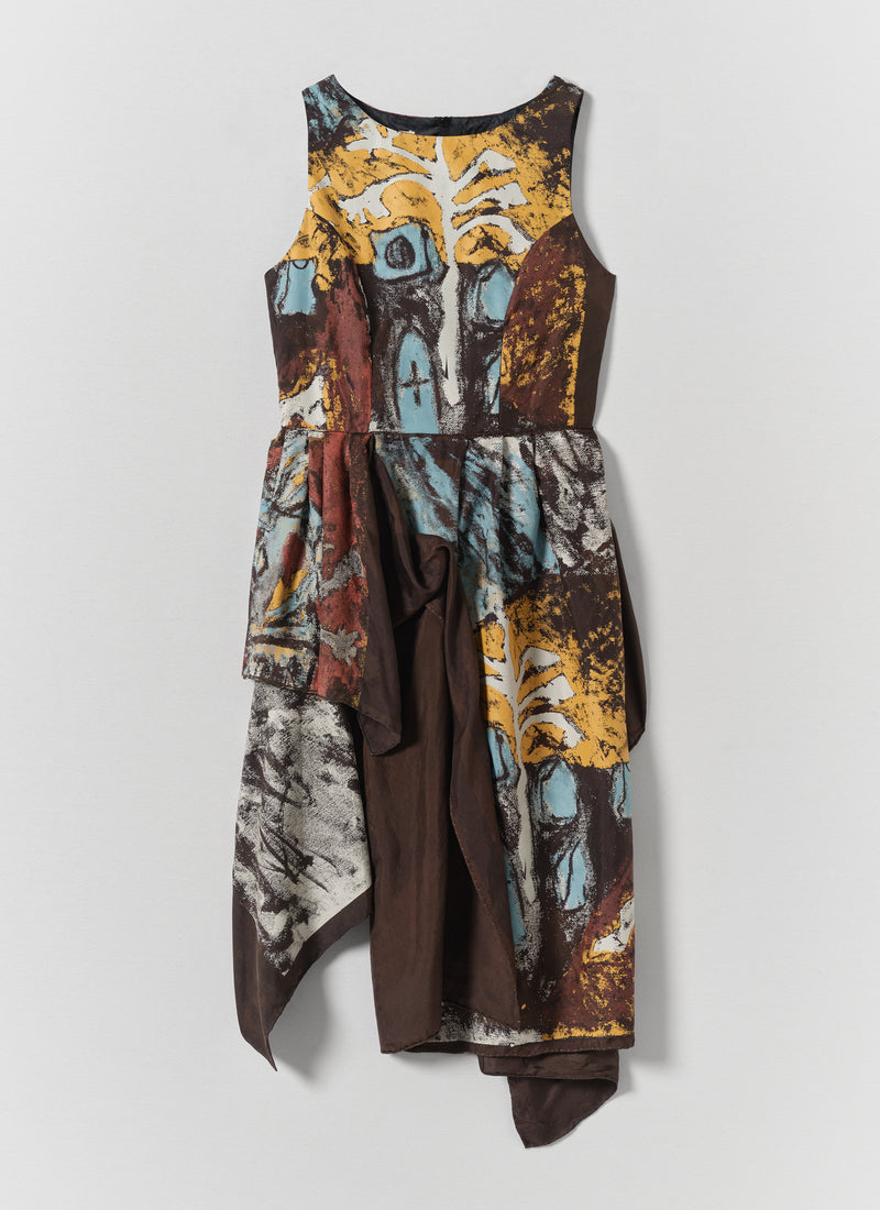 Renewed Draped Silk Top By Bethany Williams | Brown Multi