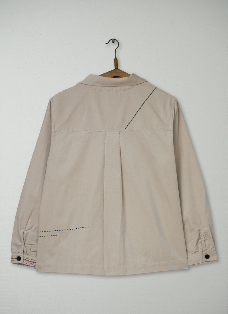 Renewed Patch Pocket Organic Cord Shirt Size 14 (070) | Moonstone