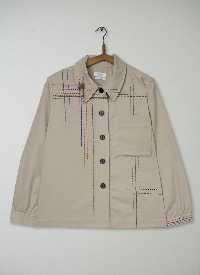 Renewed Patch Pocket Organic Cord Shirt Size 14 (070) | Moonstone