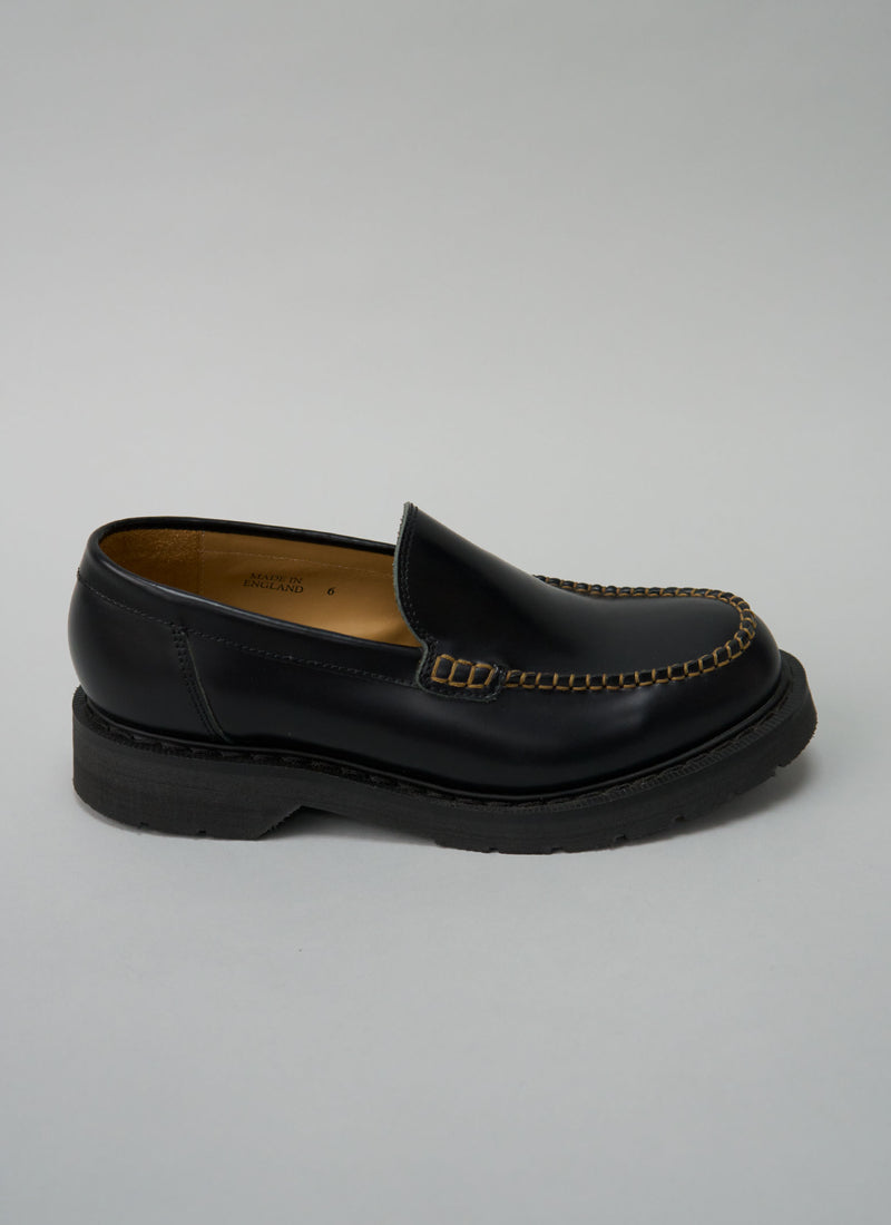 Reworn Solovair Leather Loafer Size 6 (707) | Black
