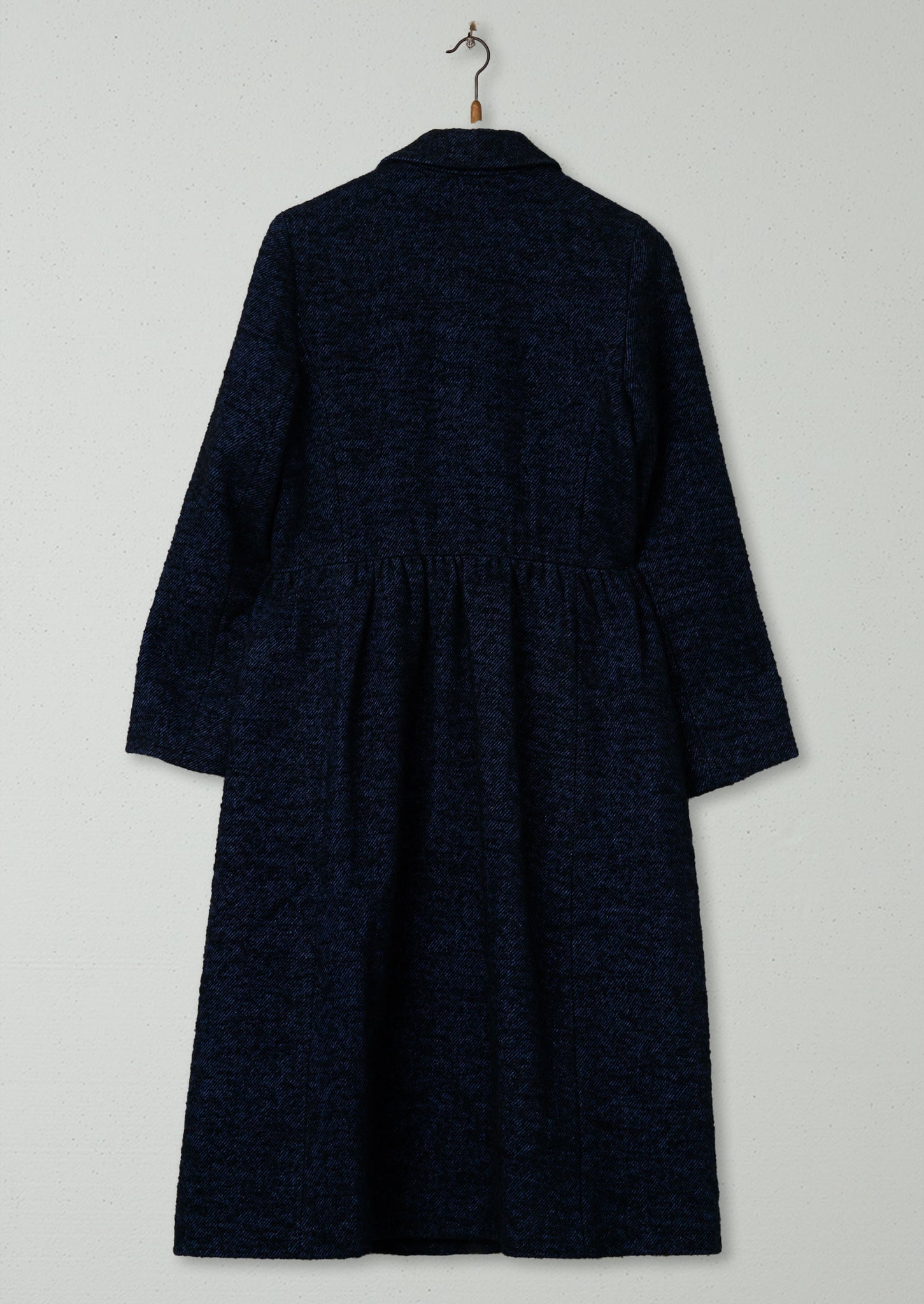 Reworn Wool Linen Tweed Coat Size 6 (047) | Indigo